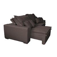 Sofa Retrátil e Reclinável com Molas Cama inBox Premium 3,12m tecido em linho Marrom - 8