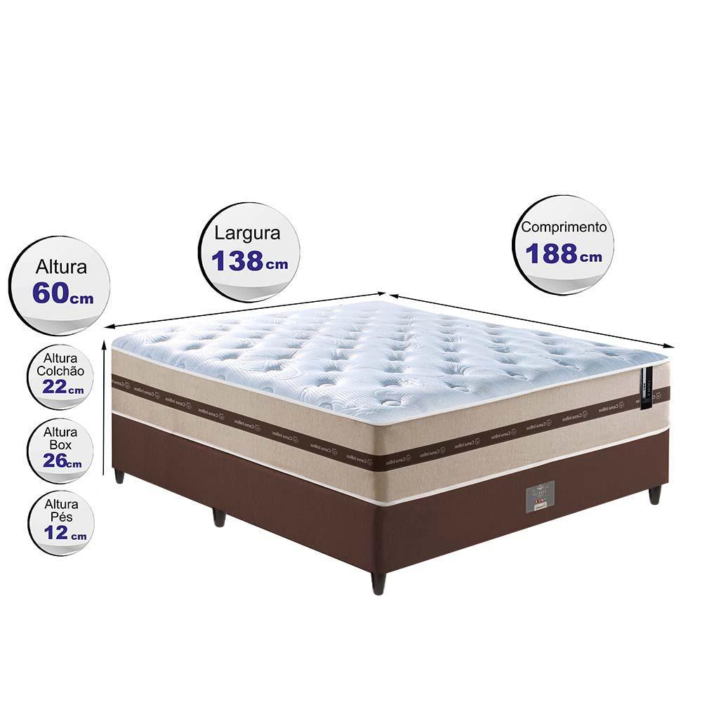 Conjunto Cama Box Casal (Colchão + Box) de Molas Cama inBox Smart Pró 138x188x60 Bege - 2