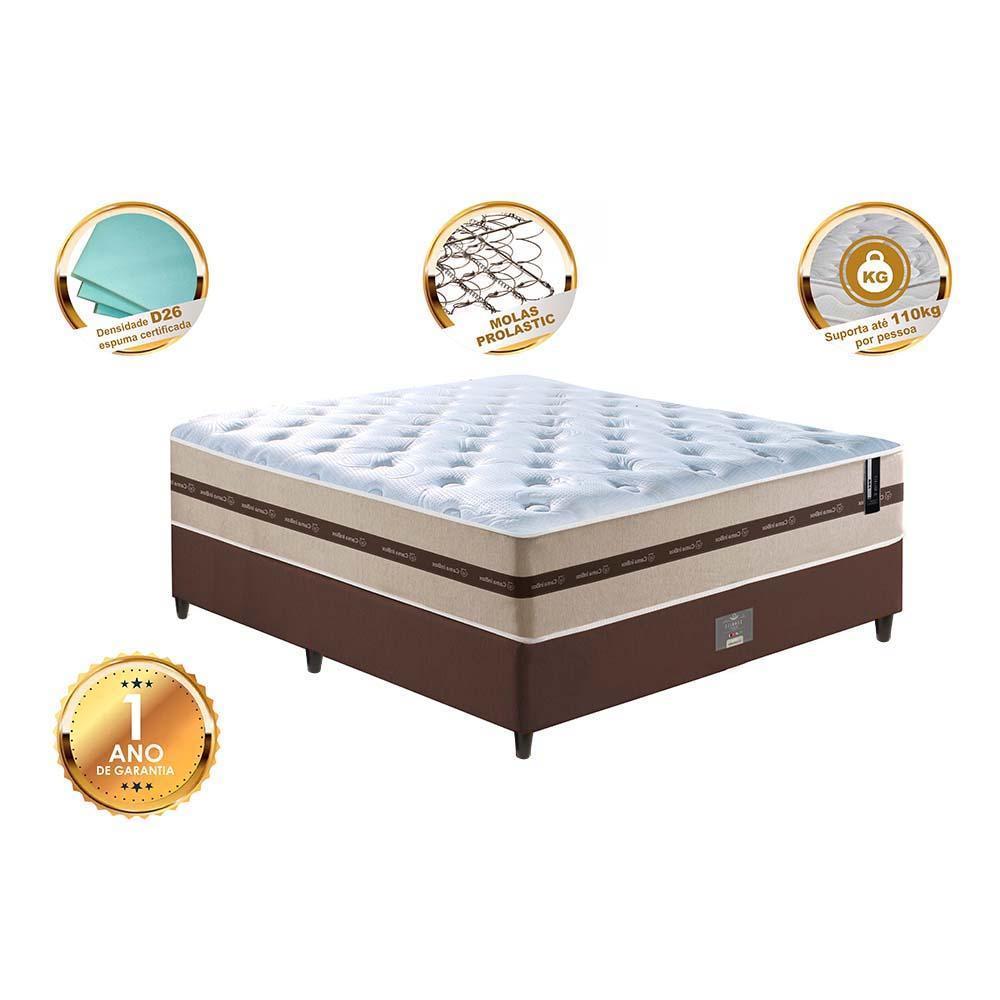 Conjunto Cama Box Casal (Colchão + Box) de Molas Cama inBox Smart Pró 138x188x60 Bege - 3