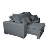 Sofa Retrátil e Reclinável com Molas Cama inBox Premium 3,12m tecido em linho Cinza Escuro - 8