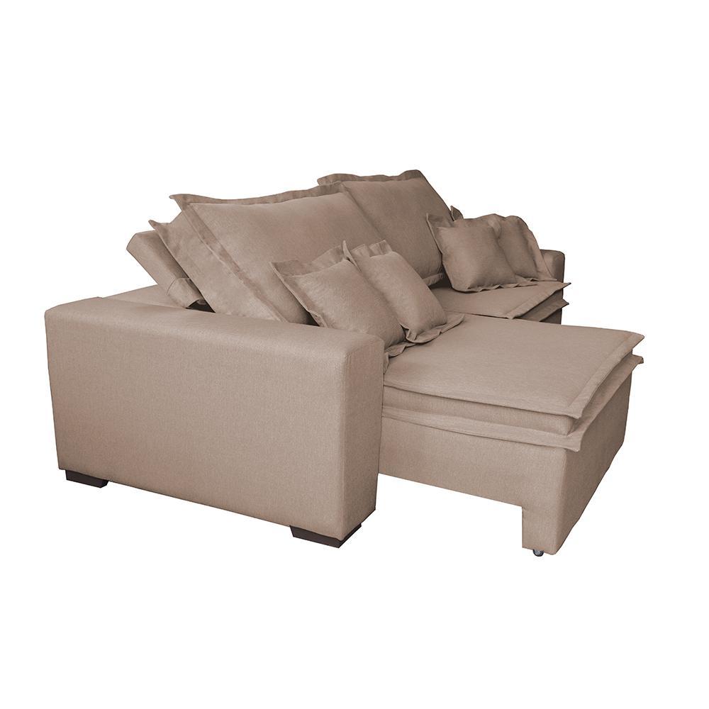 Sofa Retrátil e Reclinável com Molas Cama inBox Premium 3,12m tecido em linho Bege Escuro - 8