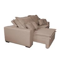 Sofa Retrátil e Reclinável com Molas Cama inBox Premium 3,12m tecido em linho Bege Escuro - 8