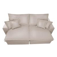 Sofa Retrátil e Reclinável com Molas Cama inBox Premium 3,12m tecido em linho Bege Claro - 6