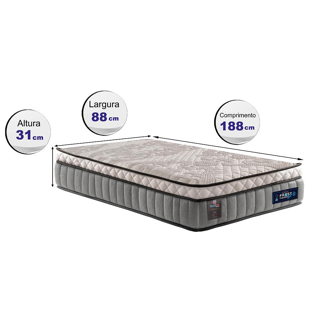 Colchão Solteiro Molas Ensacadas Euro Pillow 88x188x31 Cama inBox Frost ThermoGel - 2