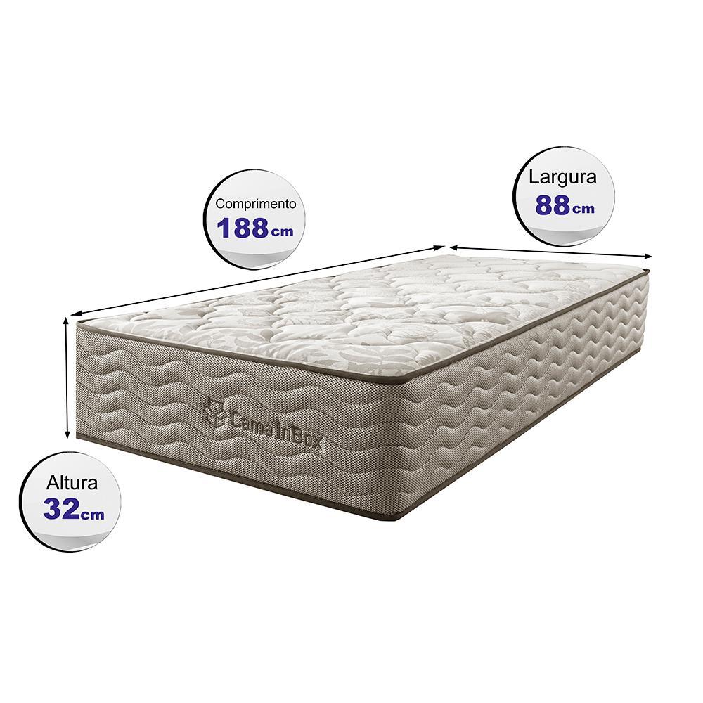 Colchão Solteiro Molas Ensacadas Euro 88x188x32 Cama inBox Ocean Bege - 2