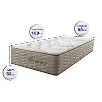Colchão Solteiro Molas Ensacadas Euro 88x188x32 Cama inBox Ocean Bege - 2