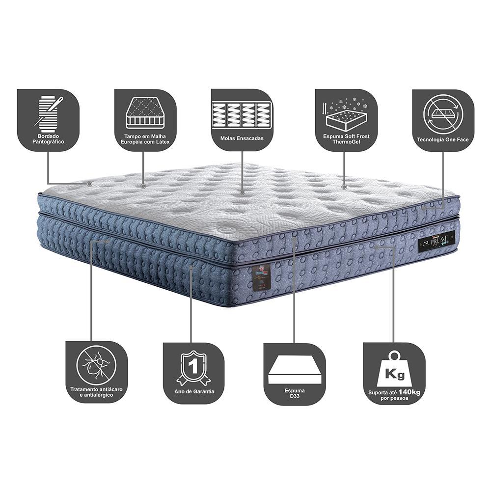 Colchão Queen Molas Ensacadas Euro Pillow 158x198x40 Cama inBox Supreme Confort Gel Living - 3