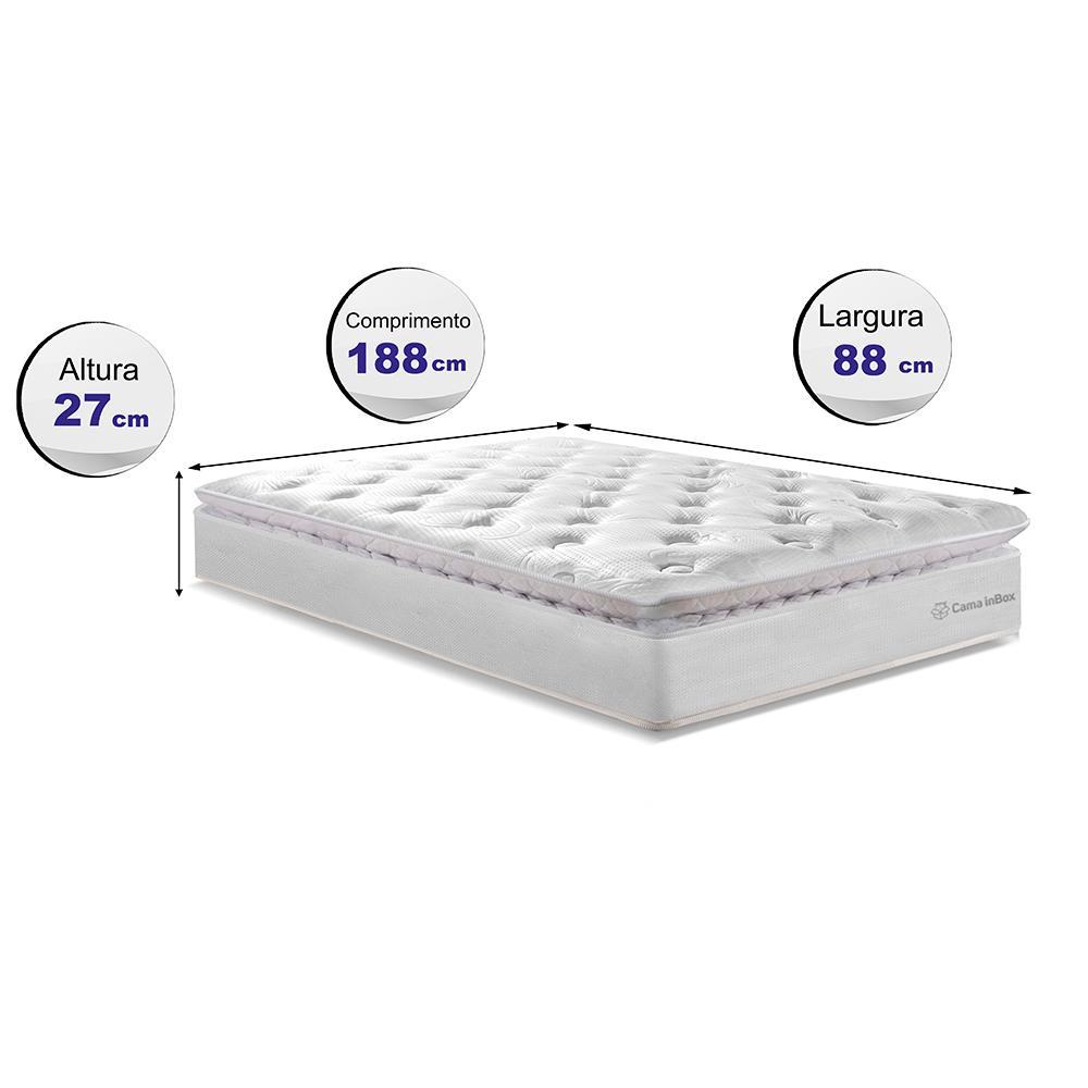 Colchão Solteiro Molas Ensacadas 88x188 Cama inBox Confort Snow - 2