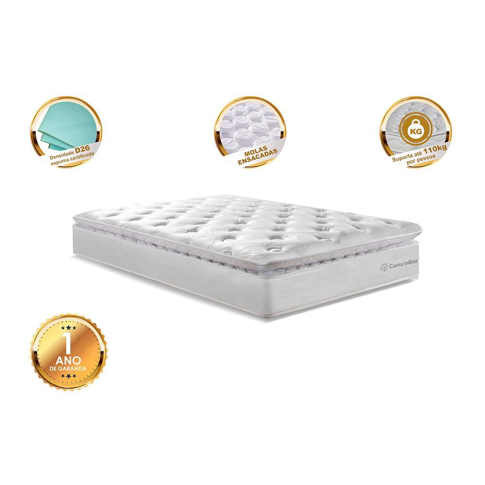 Colchão Solteiro Molas Ensacadas 88x188 Cama inBox Confort Snow - 3