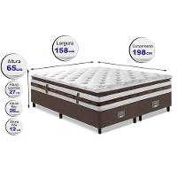 Cama Box Queen Colchão + Box 158x198 Molas Ensacadas Cama inBox Relax Pillow Café - 2
