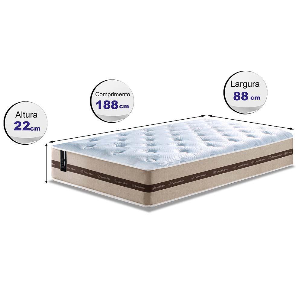 Colchão de Molas Ensacadas Solteiro Cama inBox Smart 88x188x22 Bege - 2