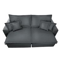 Sofa Retrátil e Reclinável com Molas Cama inBox Premium 2,72m tecido em linho Cinza Escuro - 6