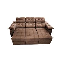 Sofa Itália 2,25 Mts Retrátil e Reclinavel Tecido Suede Castor - Cama InBox - 5