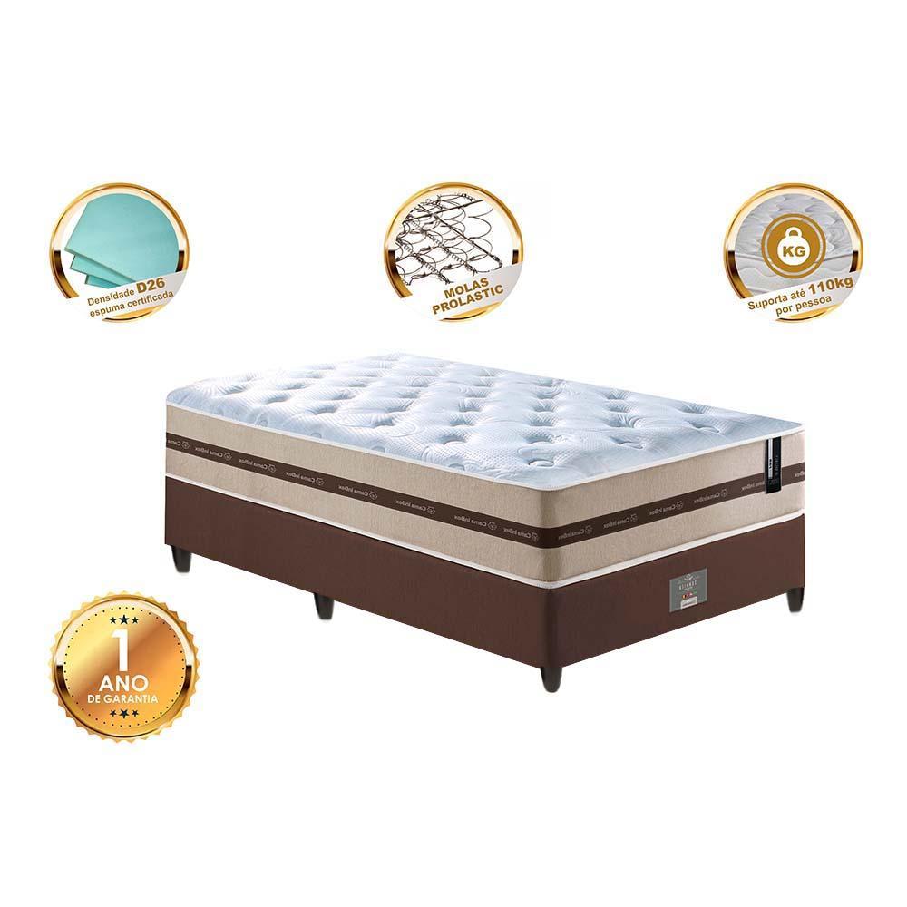 Conjunto Cama Box Solteiro (Colchão + Box) de Molas Cama inBox Smart Pró 88x188x60 Bege - 3