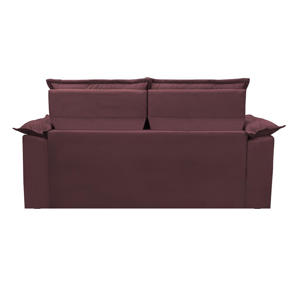 Sofá 3 Lugares Retrátil e Reclinável Cama inBox Compact 1,80m Velusoft Vinho - 6