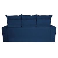 Sofá 3 Lugares Retrátil e Reclinável 2,00m Cama inBox Smal com bordado pantográfico Suede Azul - 6