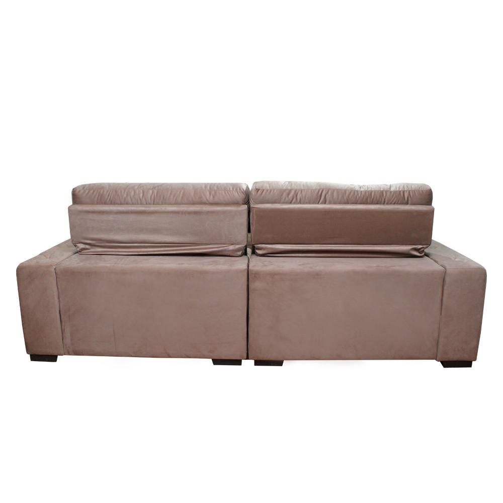Sofá 2,92m Retrátil e Reclinável com Molas Cama inBox Confort Tecido Suede Velusoft Castor - 6