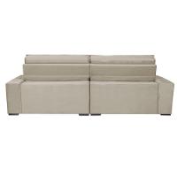 Sofá Austin 2,42m Retrátil, Reclinável com Molas no Assento e Almofadas, Tecido Suede Bege - 5