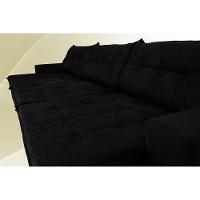 Sofá Austrália 4,12 Mts Retrátil, Reclinável Com Molas e Pillow no Assento Tecido Suede Preto - 4