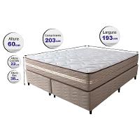 Cama Box Super King (Colchão + Box) 193x203x60 de Molas Ensacadas Cama inBox Smart Gold Bege - 2