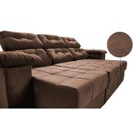 Sofa Itália 2,00 Mts Retrátil e Reclinavel Tecido Suede Castor - Cama InBox