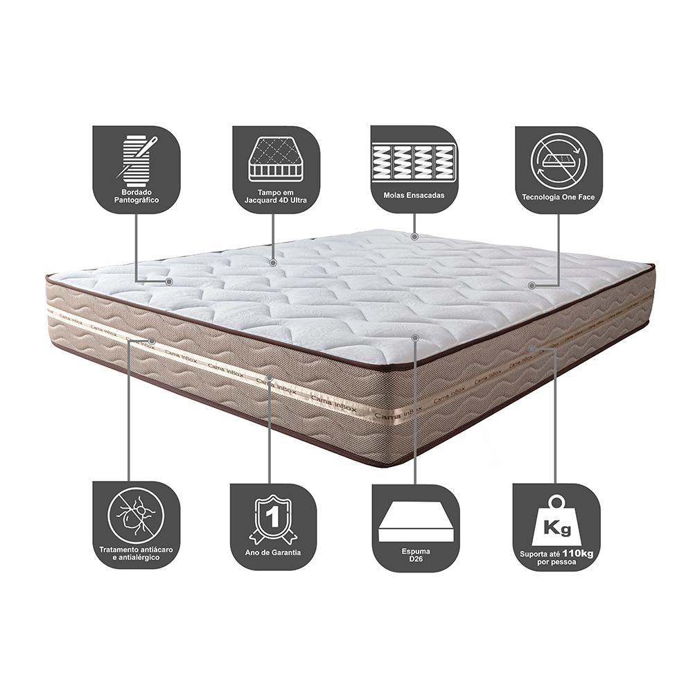 Colchão Queen de Molas Ensacadas 158x198x22 Cama inBox Smart Gold Bege - 4