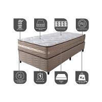 Cama Box Solteiro (Colchão + Box) 88x188x60 de Molas Ensacadas Cama inBox Smart Gold Bege - 3