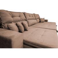 Sofá Cairo 3,52m Retrátil, Reclinável Tecido Suede Castor Cama inBox