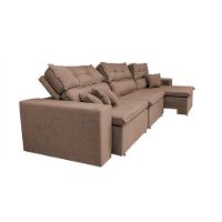 Sofá Cairo 3,52m Retrátil, Reclinável Tecido Suede Castor Cama inBox - 7