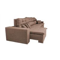 Sofá Cairo 3,52m Retrátil, Reclinável Tecido Suede Castor Cama inBox - 8