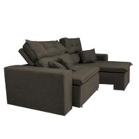 Sofá Cairo 3,12m Retrátil, Reclinável Tecido Suede Café - 4