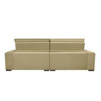 Sofá Lisboa 2,12m Retrátil, Reclinável com Molas no Assento Tecido Suede Velusoft Bege - Cama InBox - 6