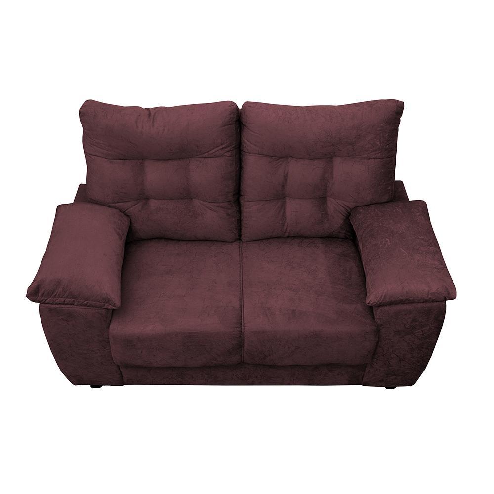 Sofá Luxemburgo 2 Lugares 1,52m Tecido Suede Vinho - 5