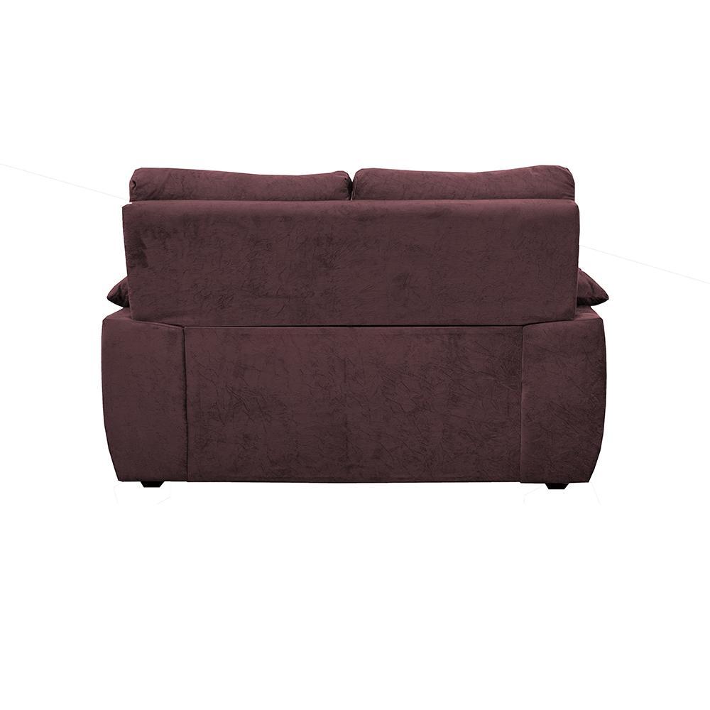 Sofá Luxemburgo 2 Lugares 1,52m Tecido Suede Vinho - 6