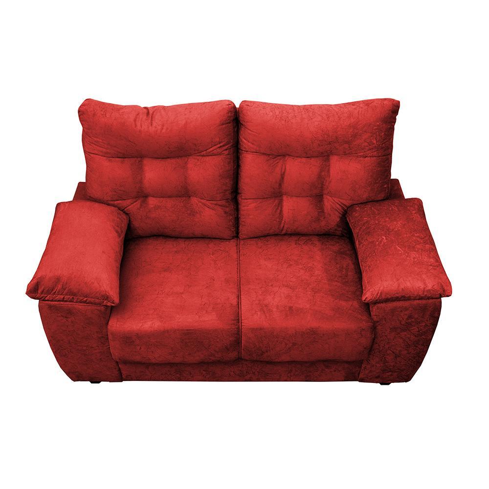 Sofá Luxemburgo 2 Lugares 1,52m Tecido Suede Vermelho - 5