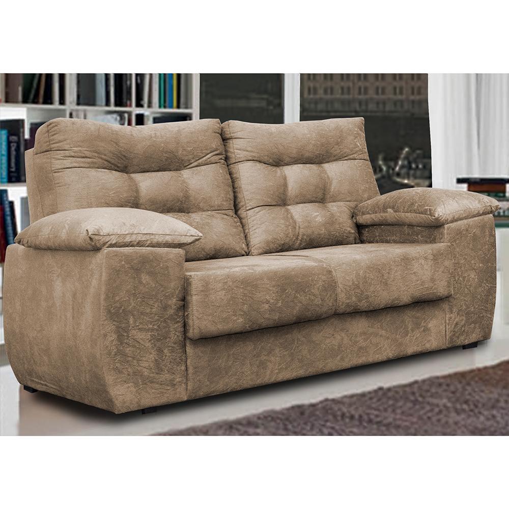 Sofá Luxemburgo 2 Lugares 1,52m Tecido Suede Castor - 1