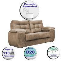 Sofá Luxemburgo 2 Lugares 1,52m Tecido Suede Castor - 3
