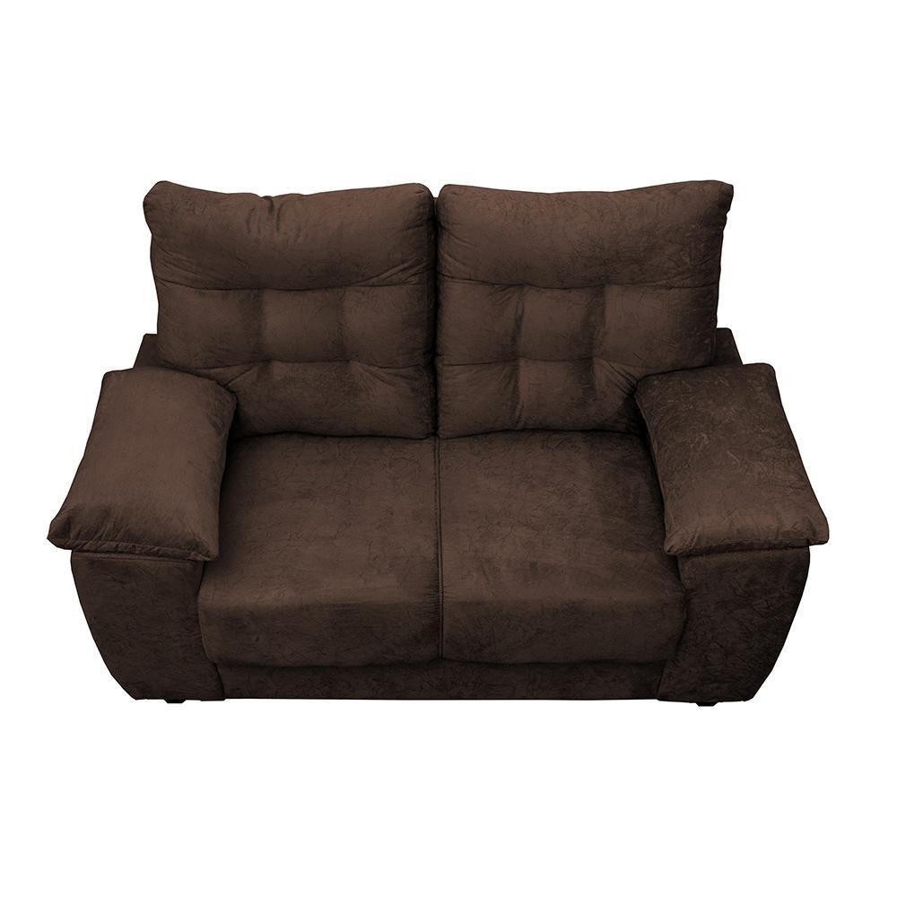 Sofá Luxemburgo 2 Lugares 1,52m Tecido Suede Café - 5