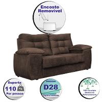 Sofá Luxemburgo 2 Lugares 1,52m Tecido Suede Café - 3