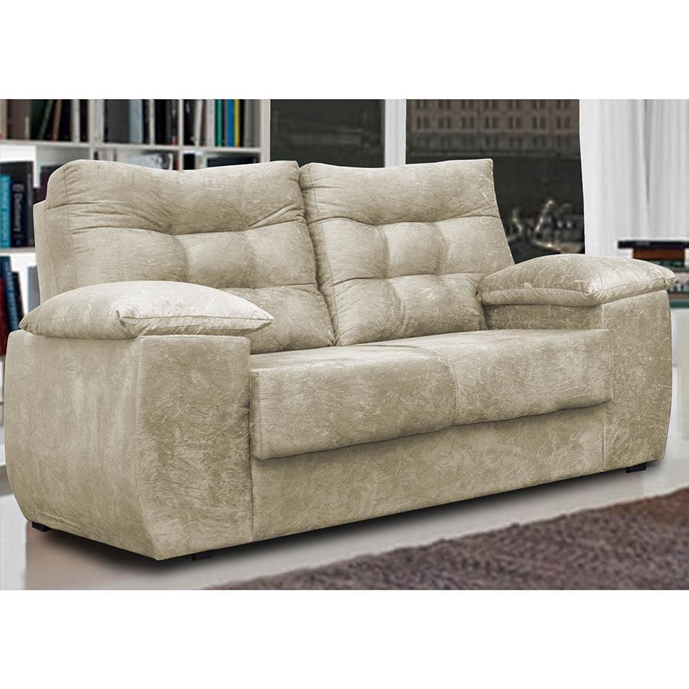 Sofá Luxemburgo 2 Lugares 1,52m Tecido Suede Bege - 1