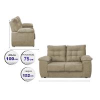 Sofá Luxemburgo 2 Lugares 1,52m Tecido Suede Bege - 2