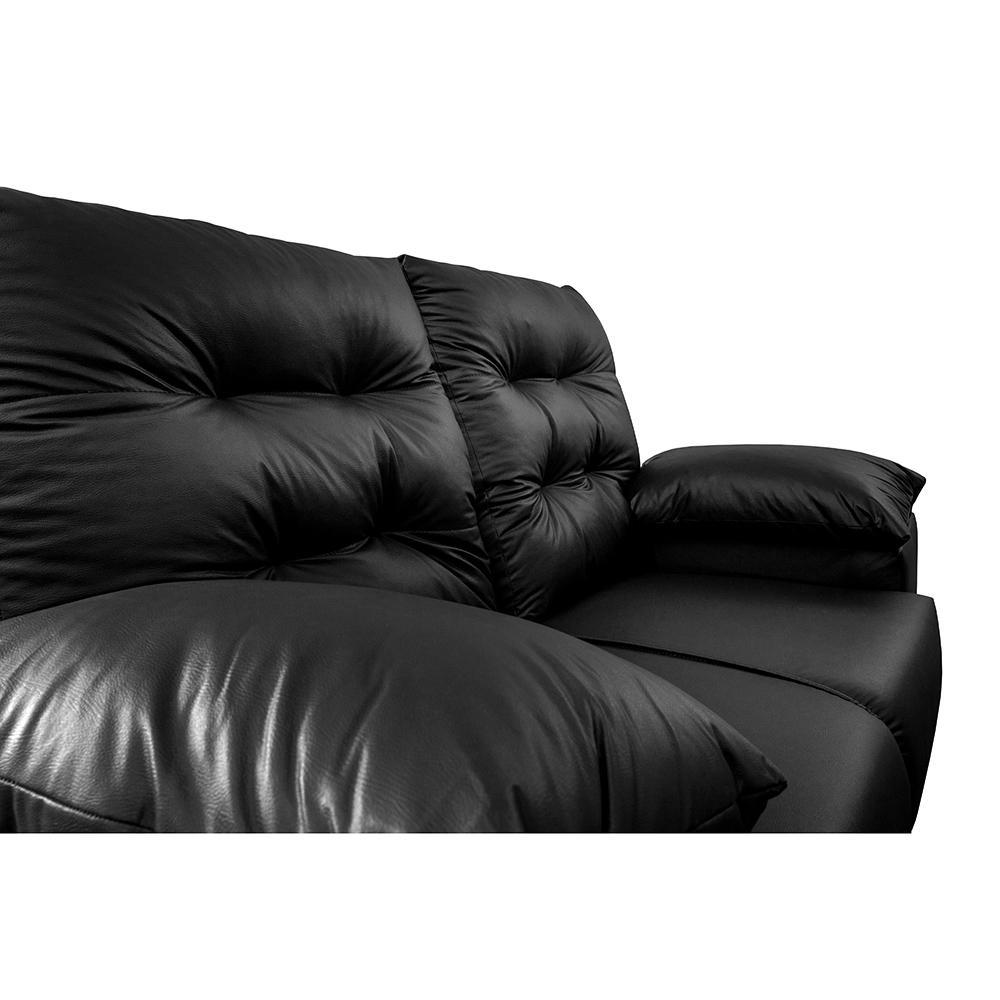 Sofá Luxemburgo 2 Lugares 1,52m Tecido Courino Preto - 4