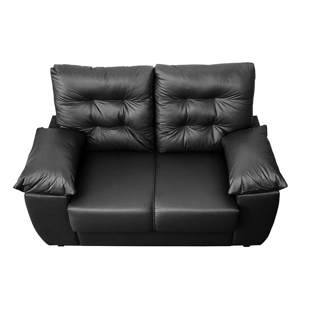 Sofá Luxemburgo 2 Lugares 1,52m Tecido Courino Preto - 5