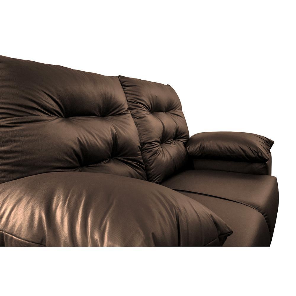 Sofá Luxemburgo 2 Lugares 1,52m Tecido Courino Marrom - 2