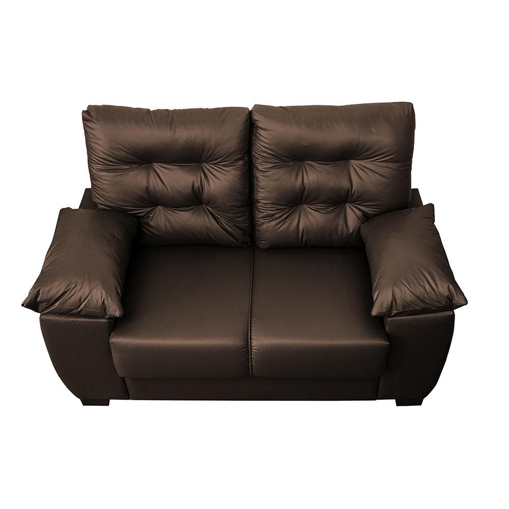 Sofá Luxemburgo 2 Lugares 1,52m Tecido Courino Marrom - 3