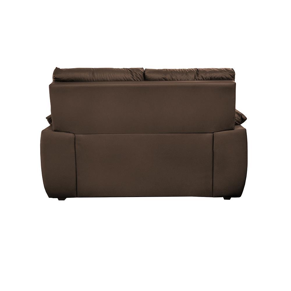 Sofá Luxemburgo 2 Lugares 1,52m Tecido Courino Marrom - 6