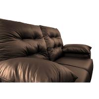 Sofá Luxemburgo 2 Lugares 1,52m Tecido Courino Marrom - 2