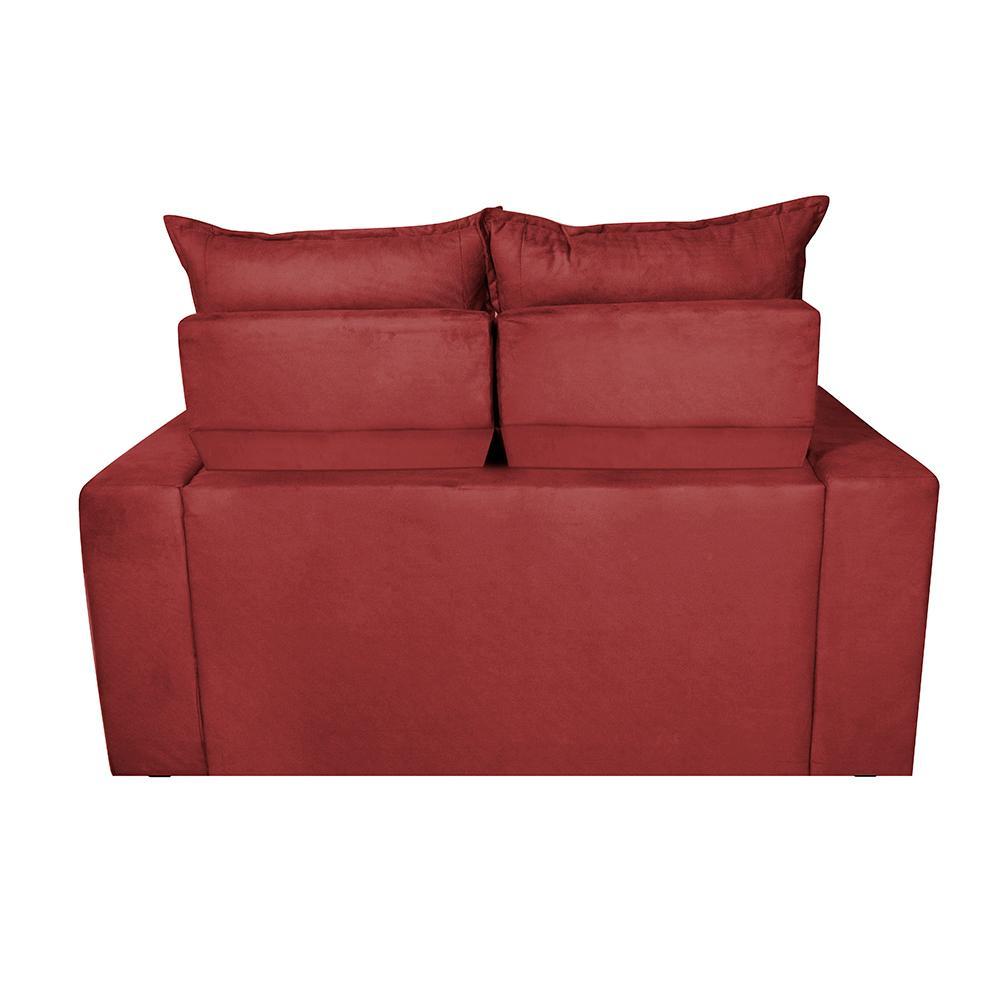 Sofá Retrátil e Reclinável 1,50m Cama inBox Smal com bordado pantográfico Suede Vermelho - 6