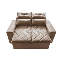 Sofá Retrátil e Reclinável 1,50m Cama inBox Smal com bordado pantográfico Suede Bege - 5