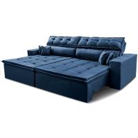 Sofá Retrátil e Reclinável 2,02m Luxos Cama inBox Velusoft Azul - 2